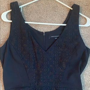 French connection blue w lace panel dress